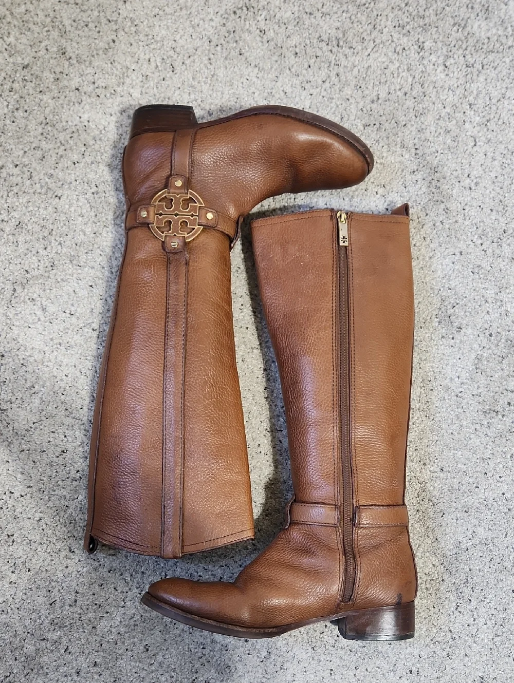 Tory Burch Amanda Riding Boots in Almond Size 7.5